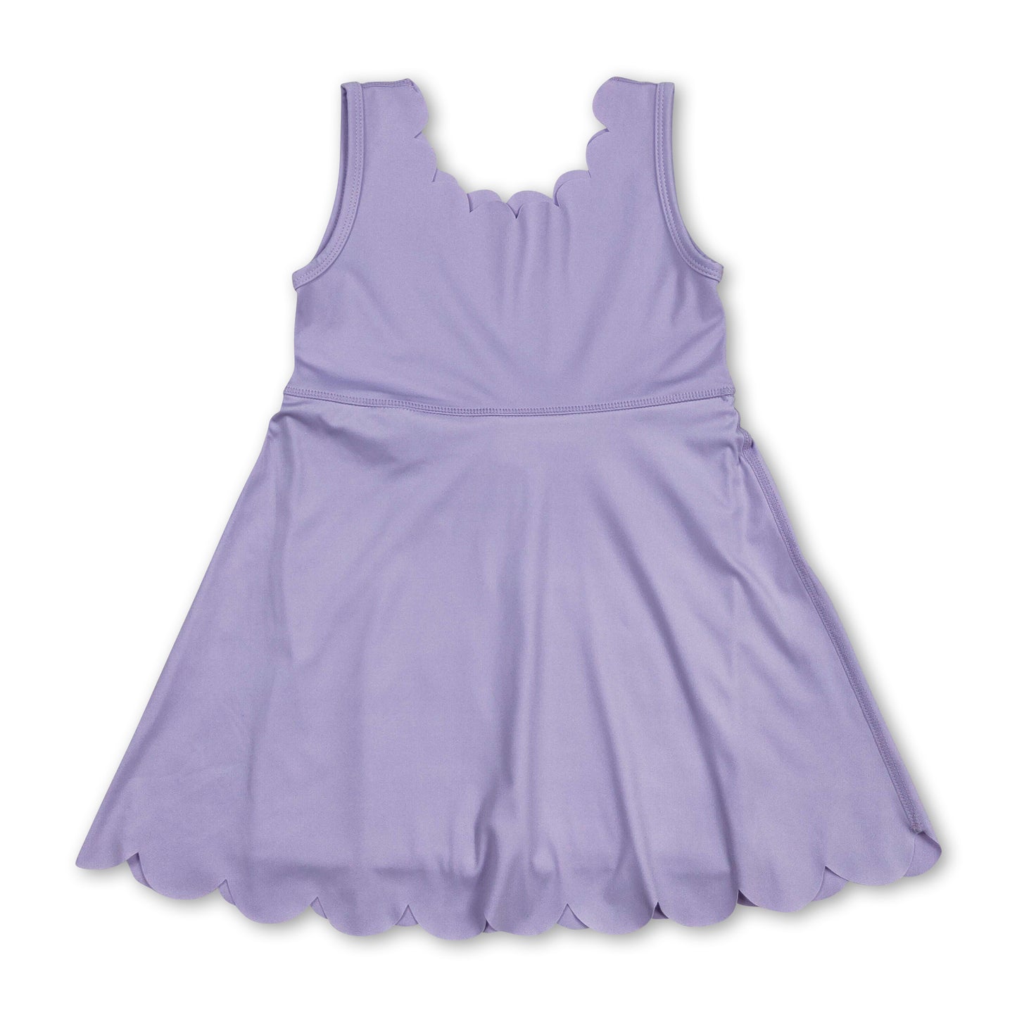 Lavender sleeveless kids girls summer athletic dresses