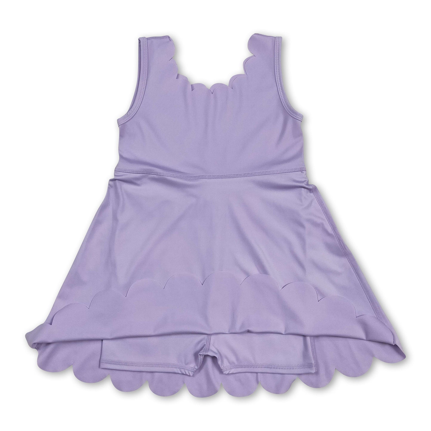 Lavender sleeveless kids girls summer athletic dresses
