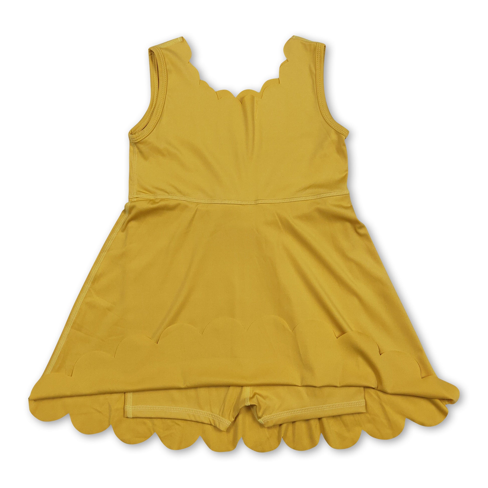 Yellow sleeveless kids girls summer athletic dresses Western Kids Clothes Yellow sleeveless kids girls summer athletic dresses Western Kids Clothes