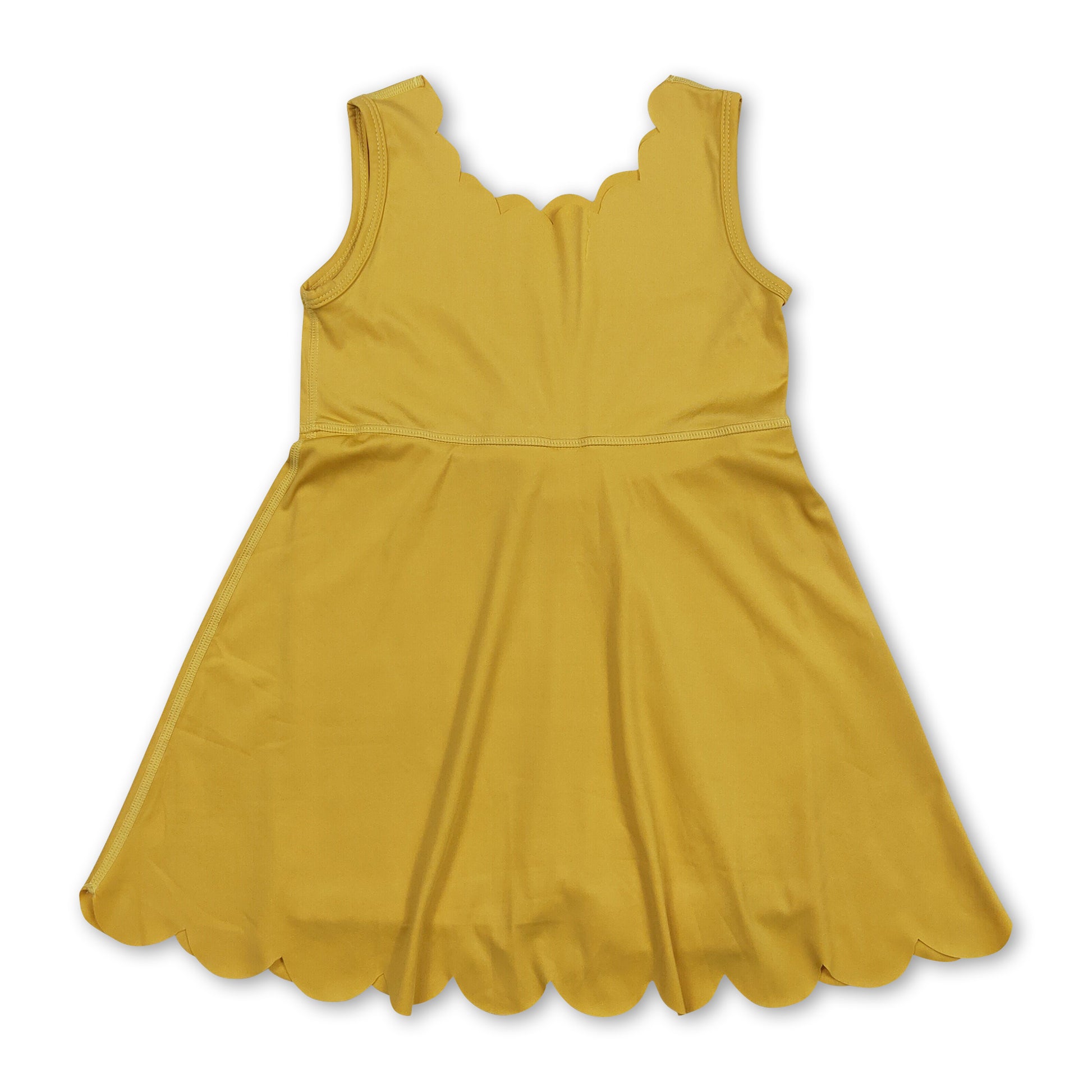 Yellow sleeveless kids girls summer athletic dresses – Western Kids Clothes Yellow sleeveless kids girls summer athletic dresses – Western Kids Clothes