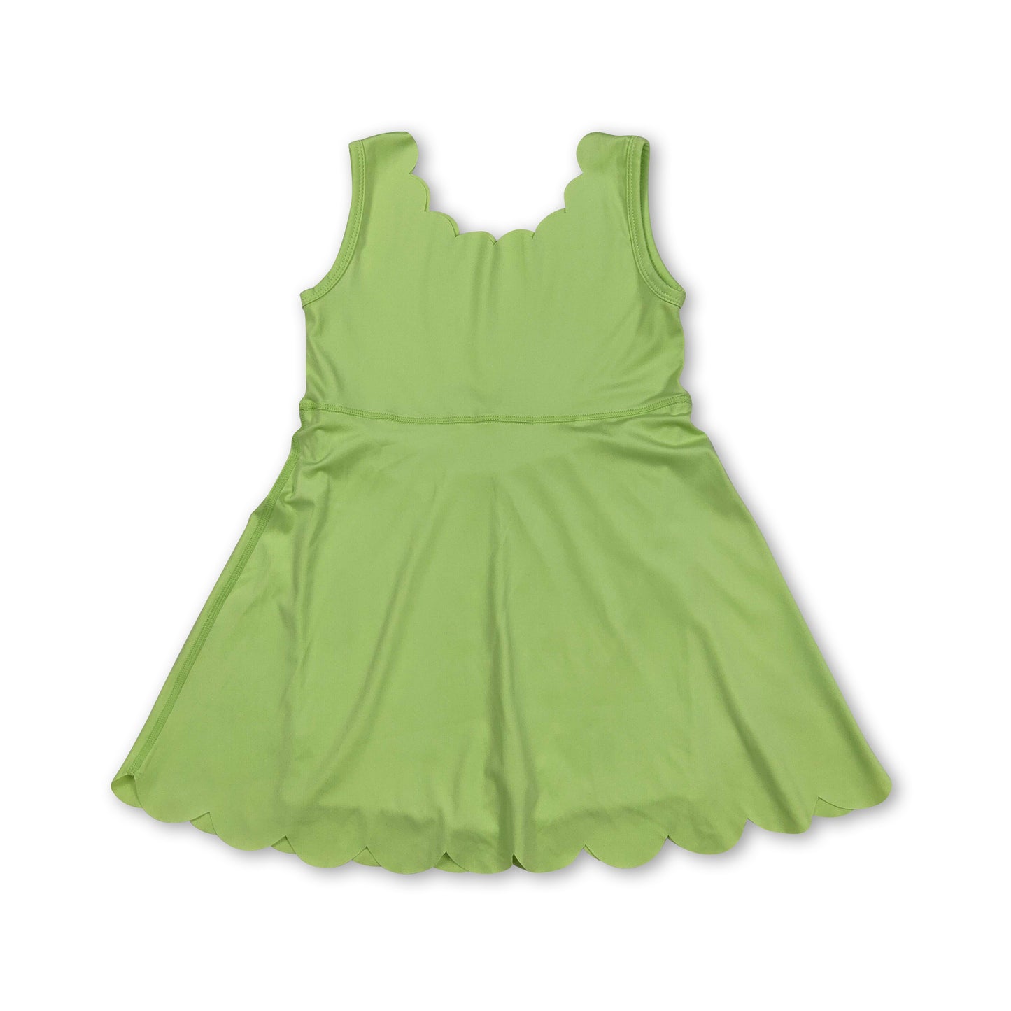 Lime green sleeveless kids girls summer athletic dresses
