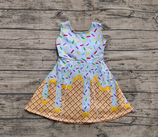 Light blue sprinkle ice cream kids girls team athletic dress