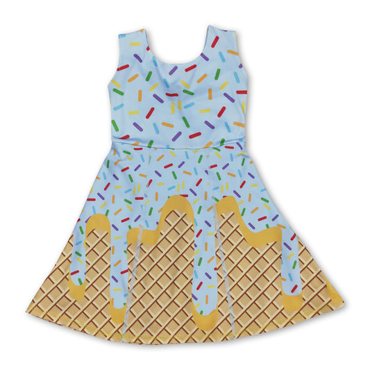 Light blue sprinkle ice cream kids girls team athletic dress