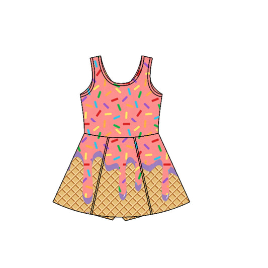 Peach sprinkle ice cream kids girls team athletic dress
