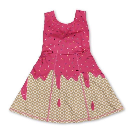 Hot pink khaki sprinkle ice cream girls team athletic dress
