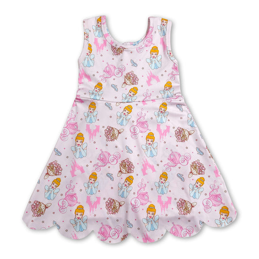 Sleeveless princess castle girls summer athletic dress