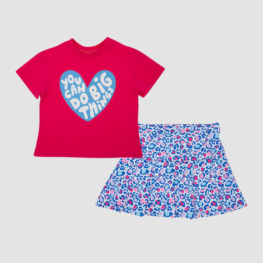 You can do big things top leopard skirt girls clothes