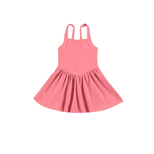 Peach straps kids girls summer activewear athletic dresses