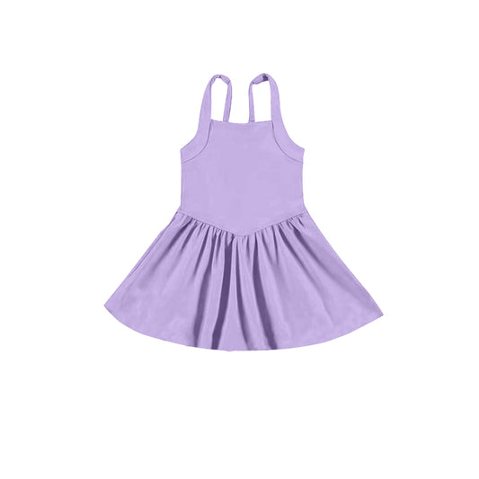Lavender straps kids girls summer activewear athletic dresses