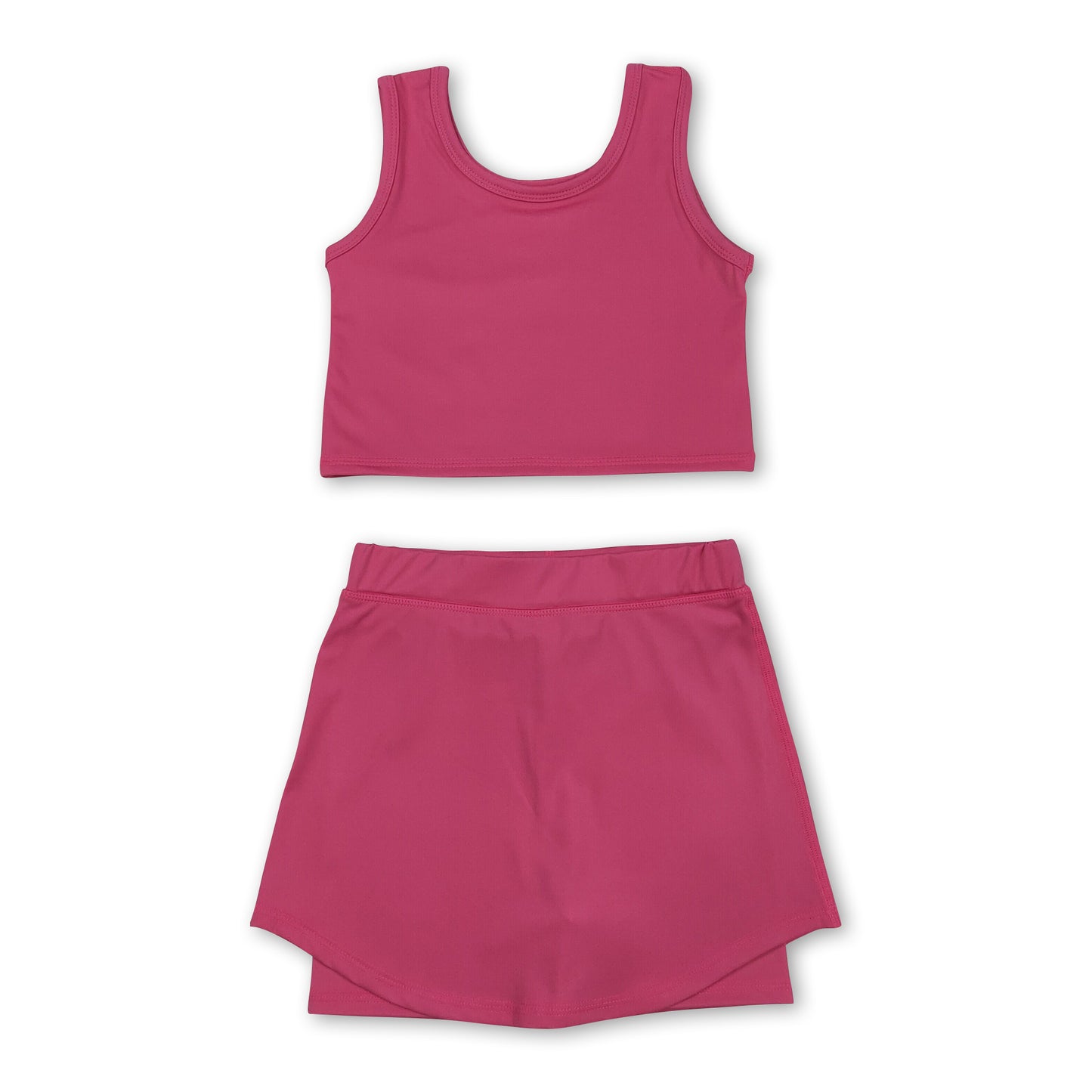 Watermelon red sleeveless top skorts girls activewear set
