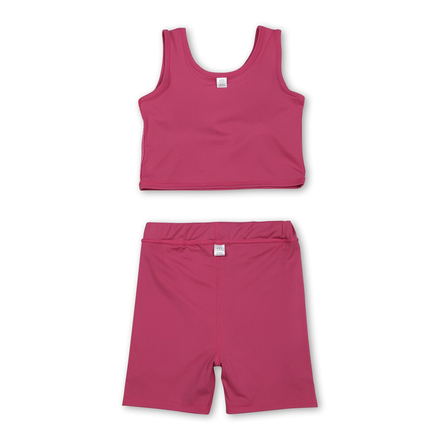 Watermelon red sleeveless top skorts girls activewear set