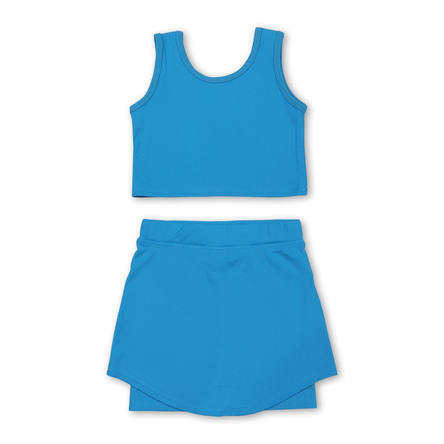 Blue sleeveless top skorts girls activewear set