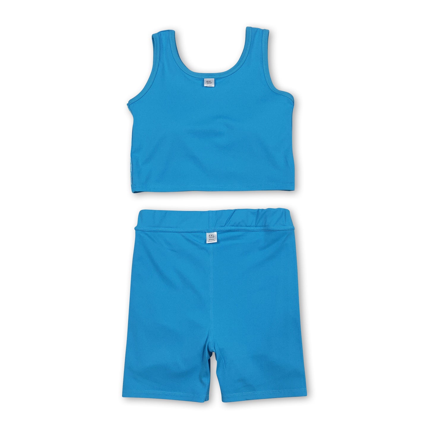 Blue sleeveless top skorts girls activewear set