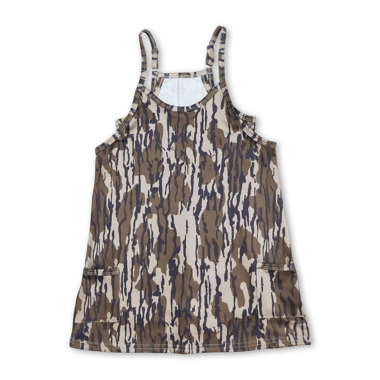 Straps  camo kids girls summer athletic dresses