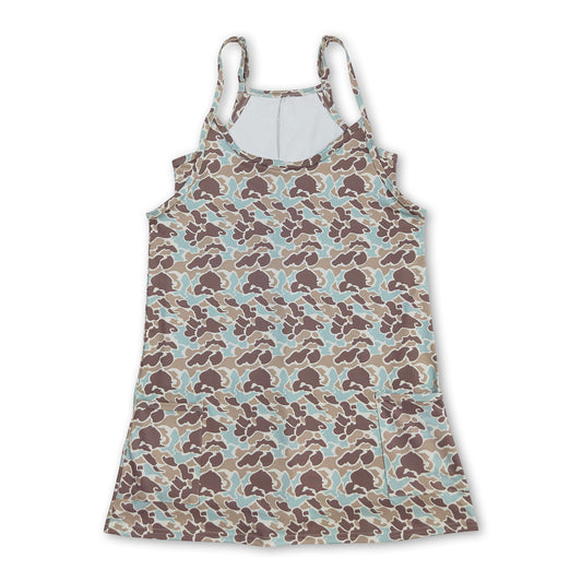 Mint camo straps adult women summer athletic dress