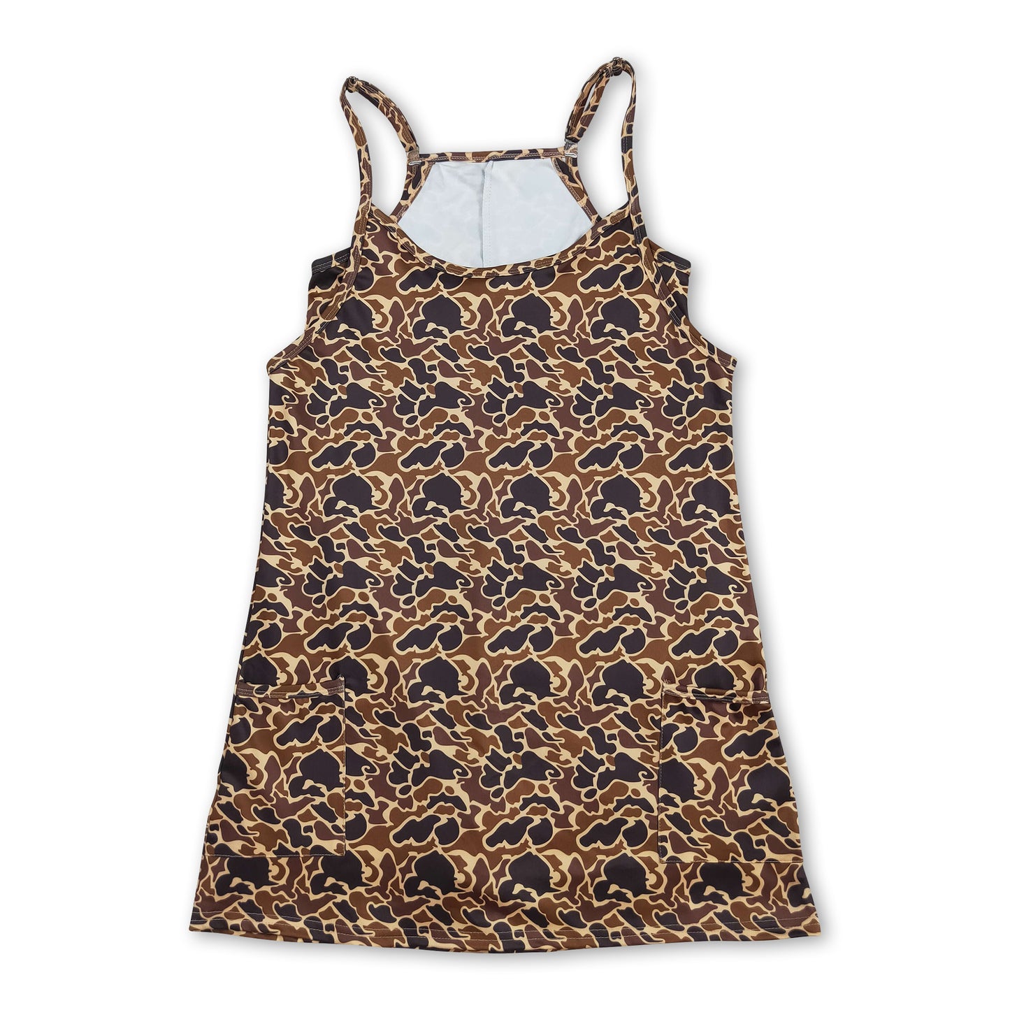 Brown camo straps adult women summer athletic dress