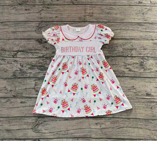 birthday girl cake short sleeve girl dress