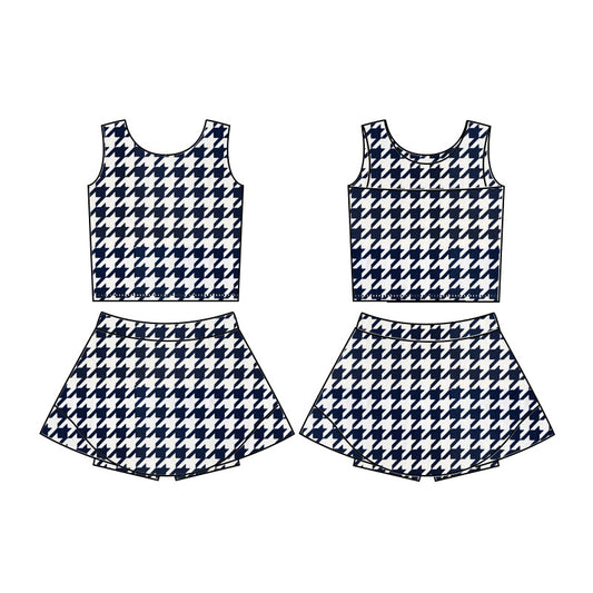 black stars sleeveless skirt kids girls yoga set