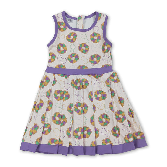 Donuts girls sleeveless Mardi Gras athletic dress