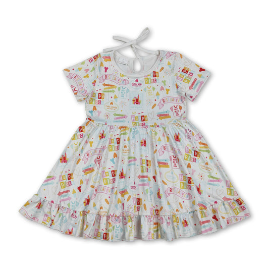 Short sleeves happy place best day ever girl dress