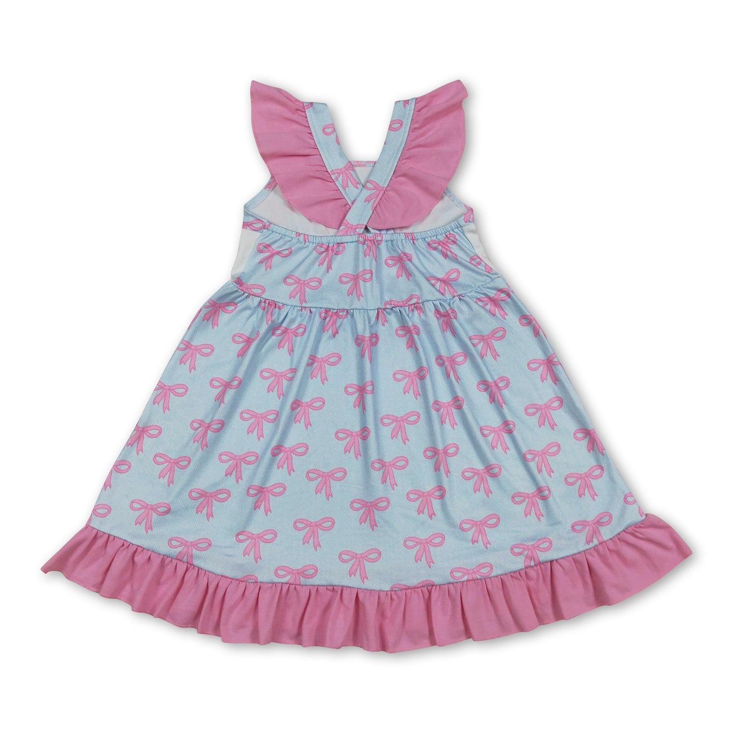 Flutter sleeves mama's girl bows kids ruffle dresses