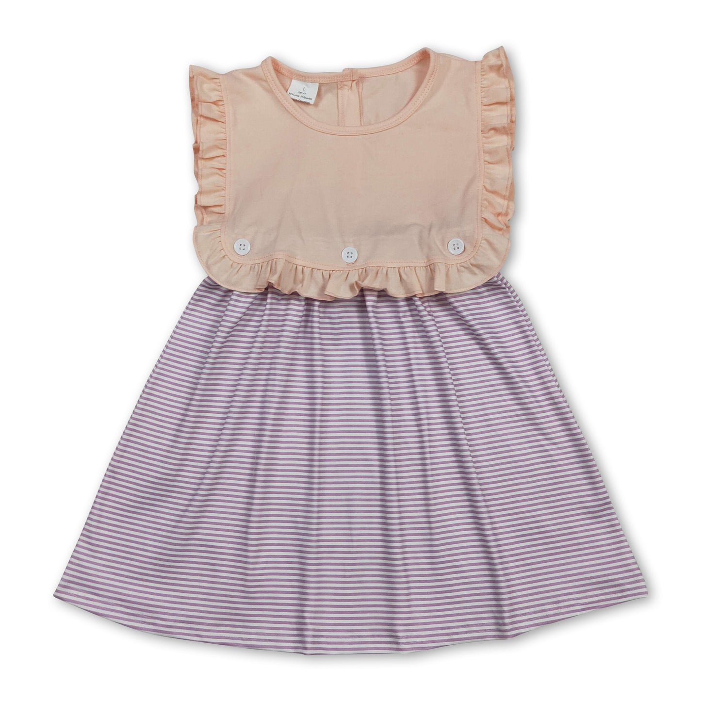 Sleeveless ruffle stripe kids girls summer dresses