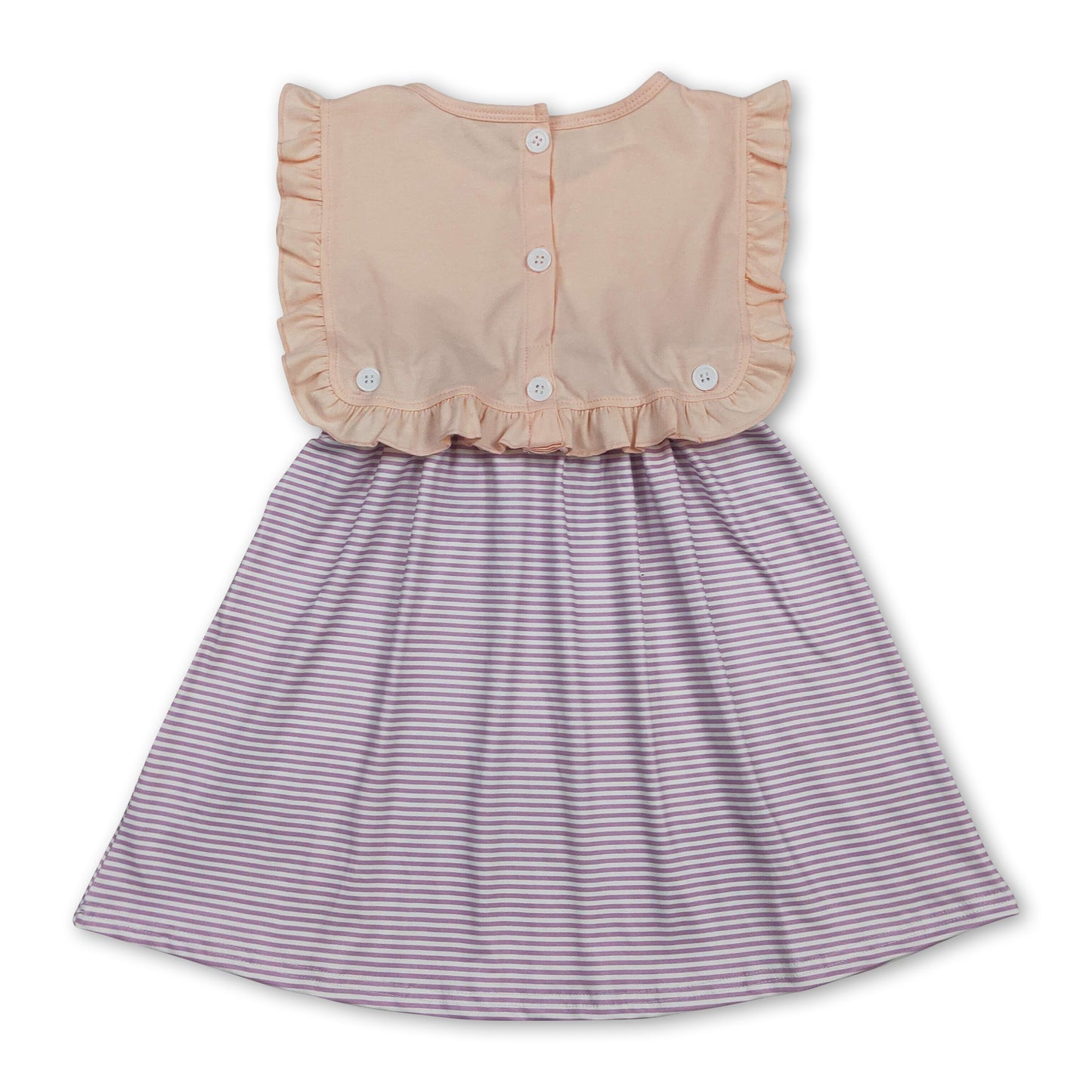 Sleeveless ruffle stripe kids girls summer dresses