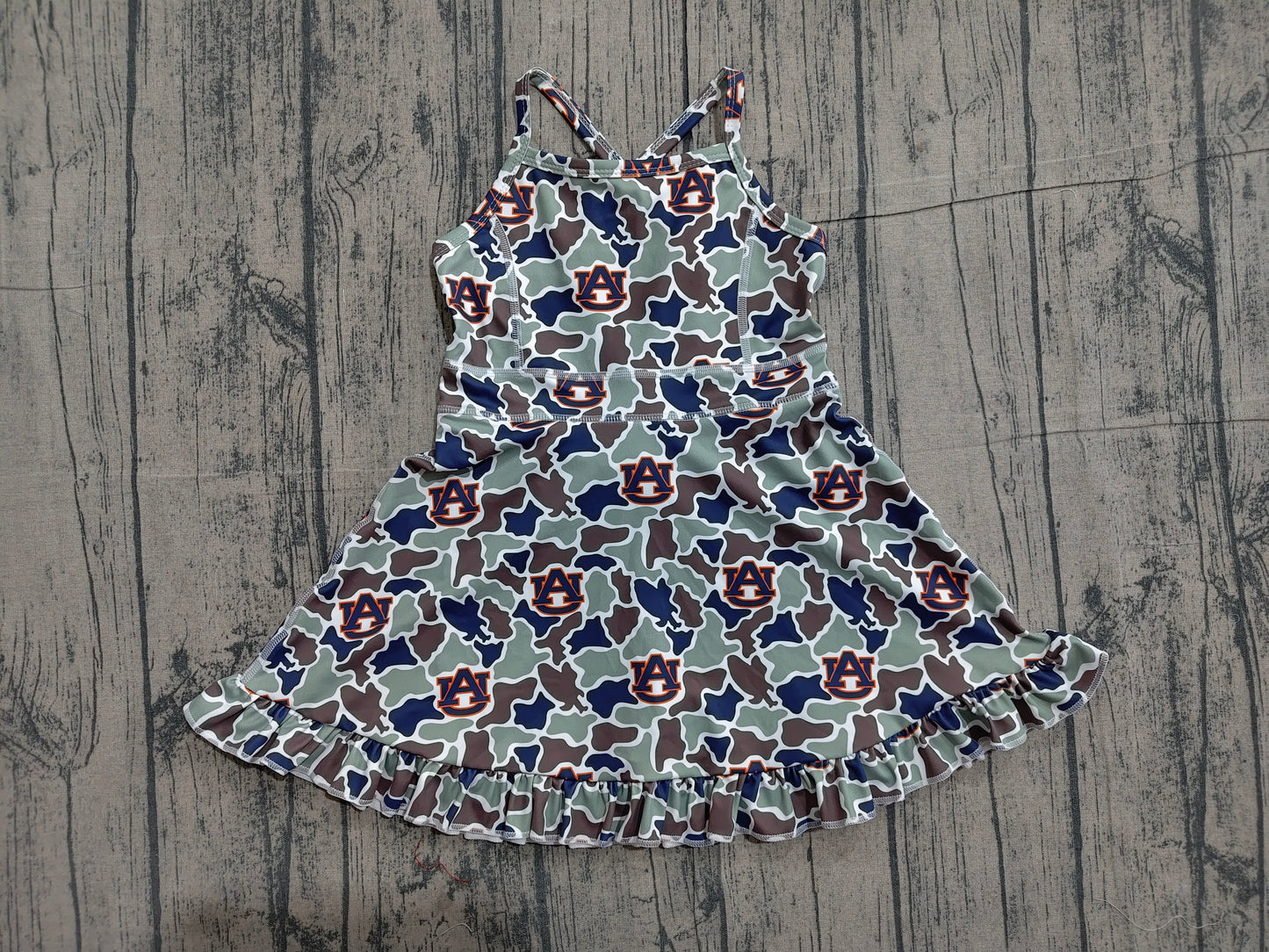 Sleeveless camo A U kids girls team athletic dress