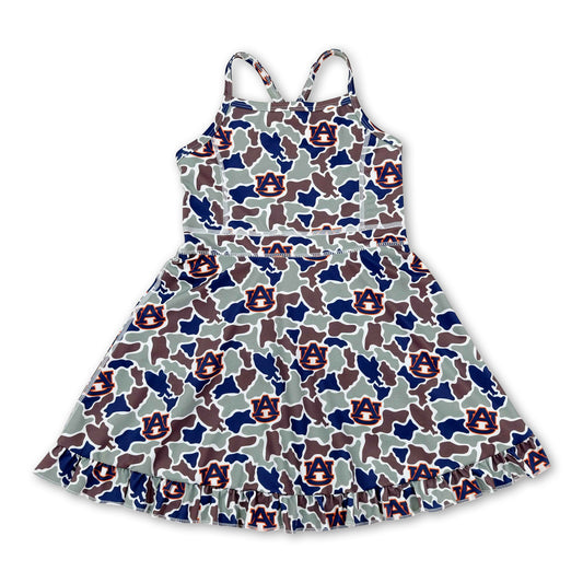Sleeveless camo A U kids girls team athletic dress