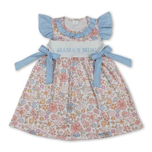 Flutter sleeves floral mama's mini kids girls dresses