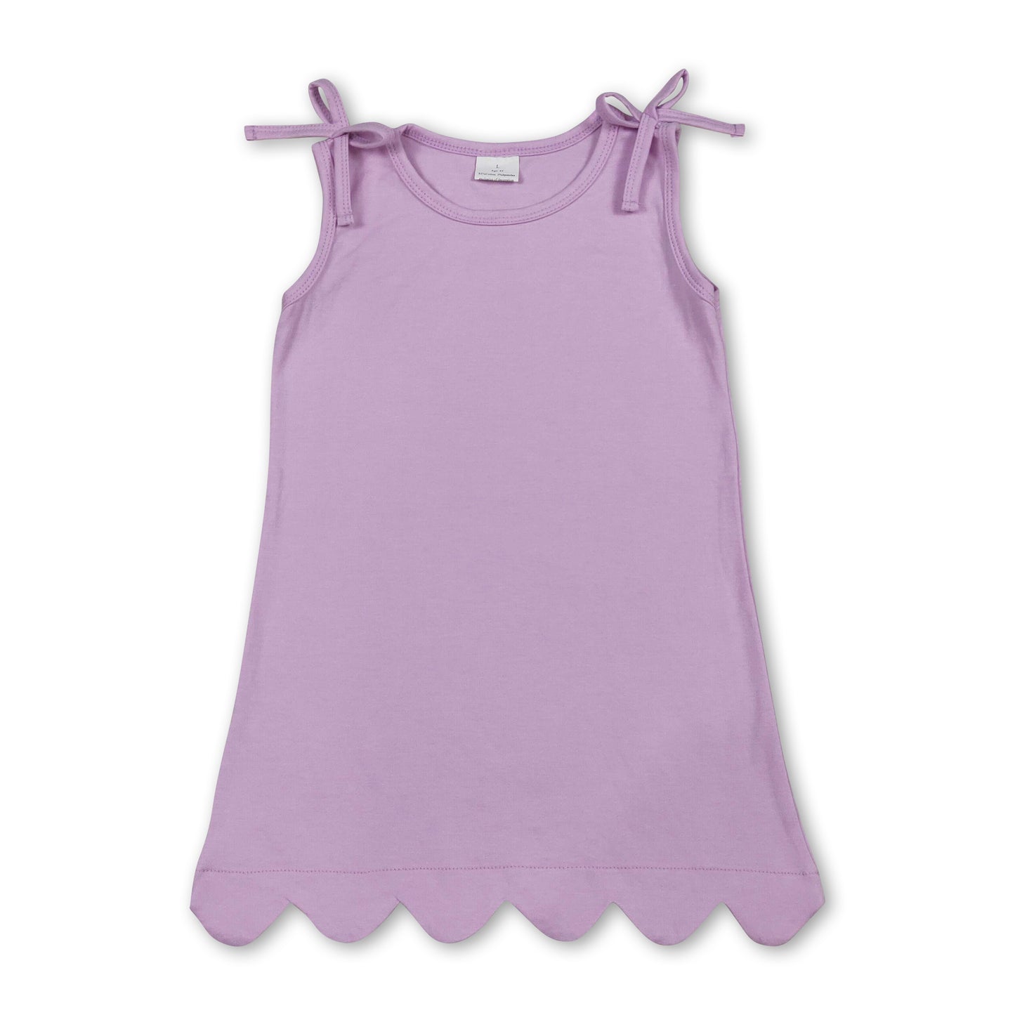 Sleeveless cotton scallop girls summer dress