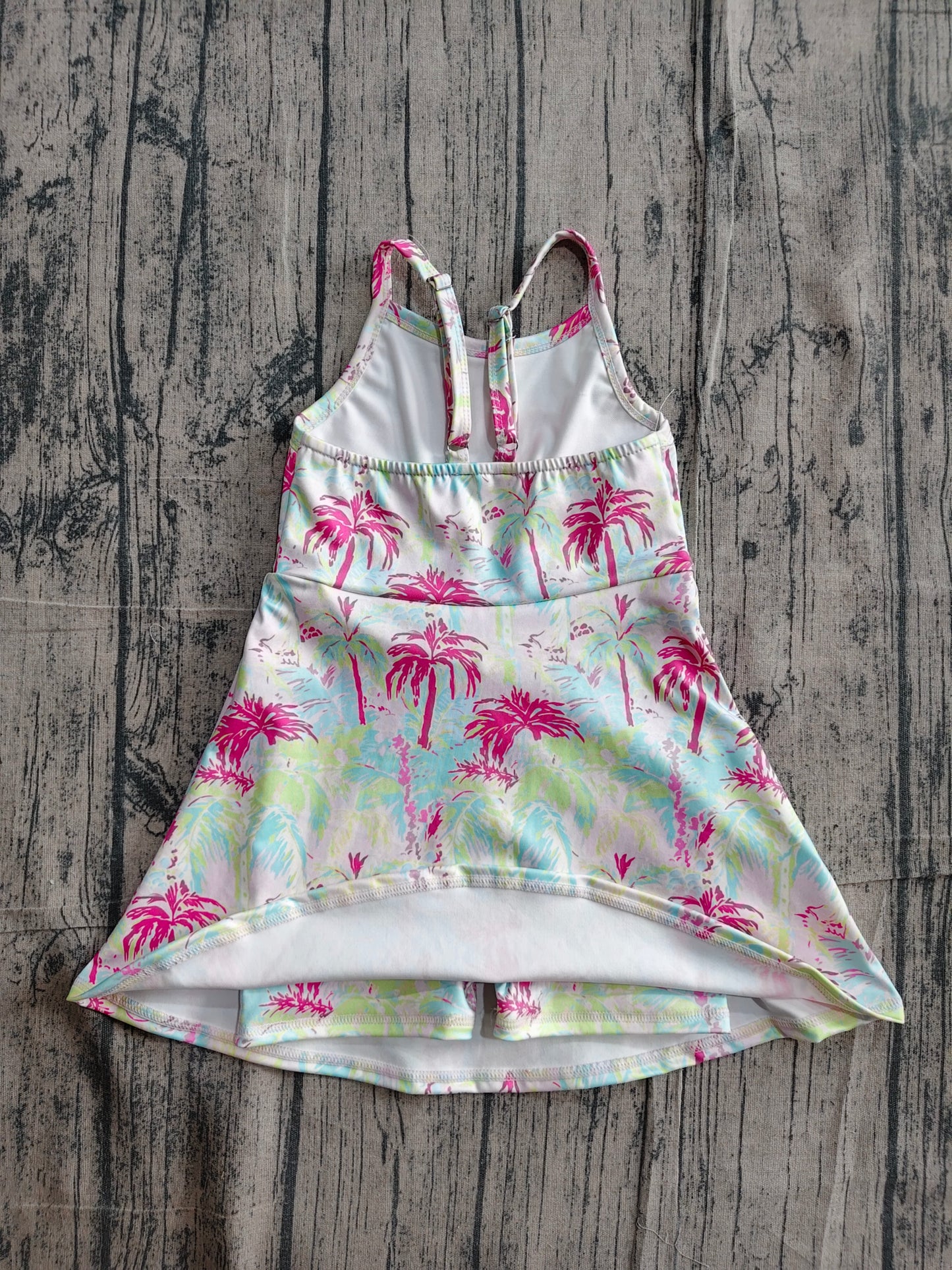 Straps colorful trees kids girls summer athletic dresses