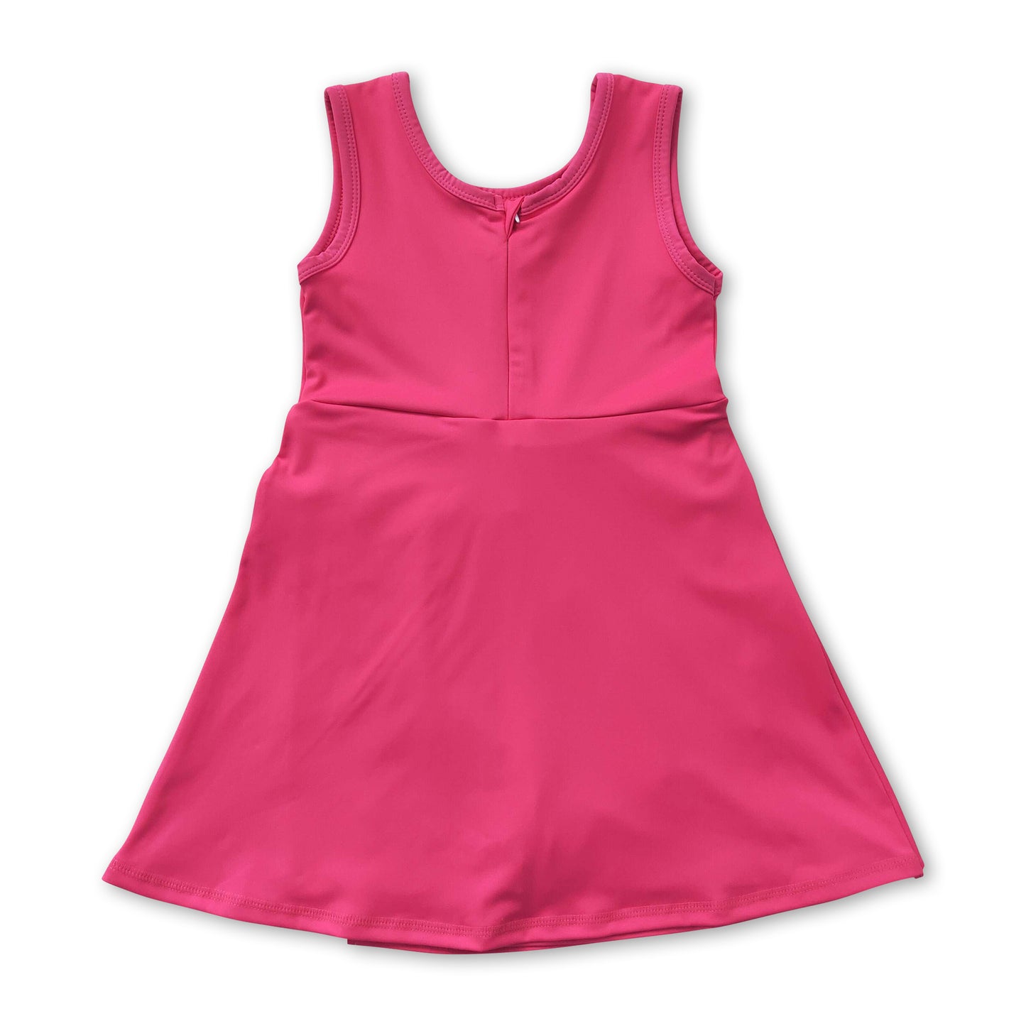 Sleeveless hot pink bow kids girls summer athletic dress