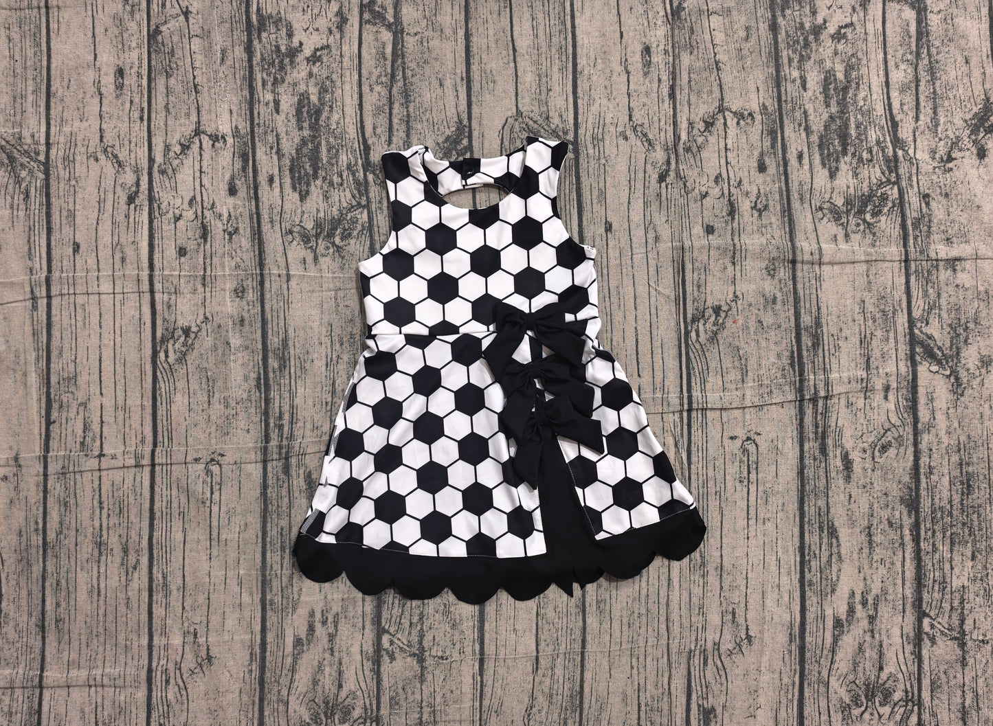 Sleeveless soccer bow kids girls athletic dresses