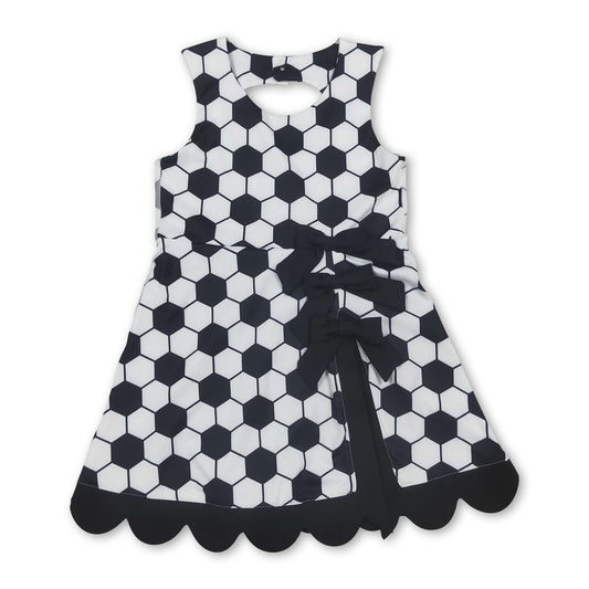 Sleeveless soccer bow kids girls athletic dresses