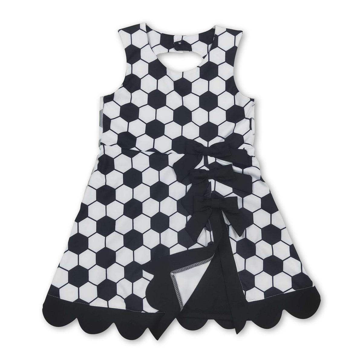 Sleeveless soccer bow kids girls athletic dresses