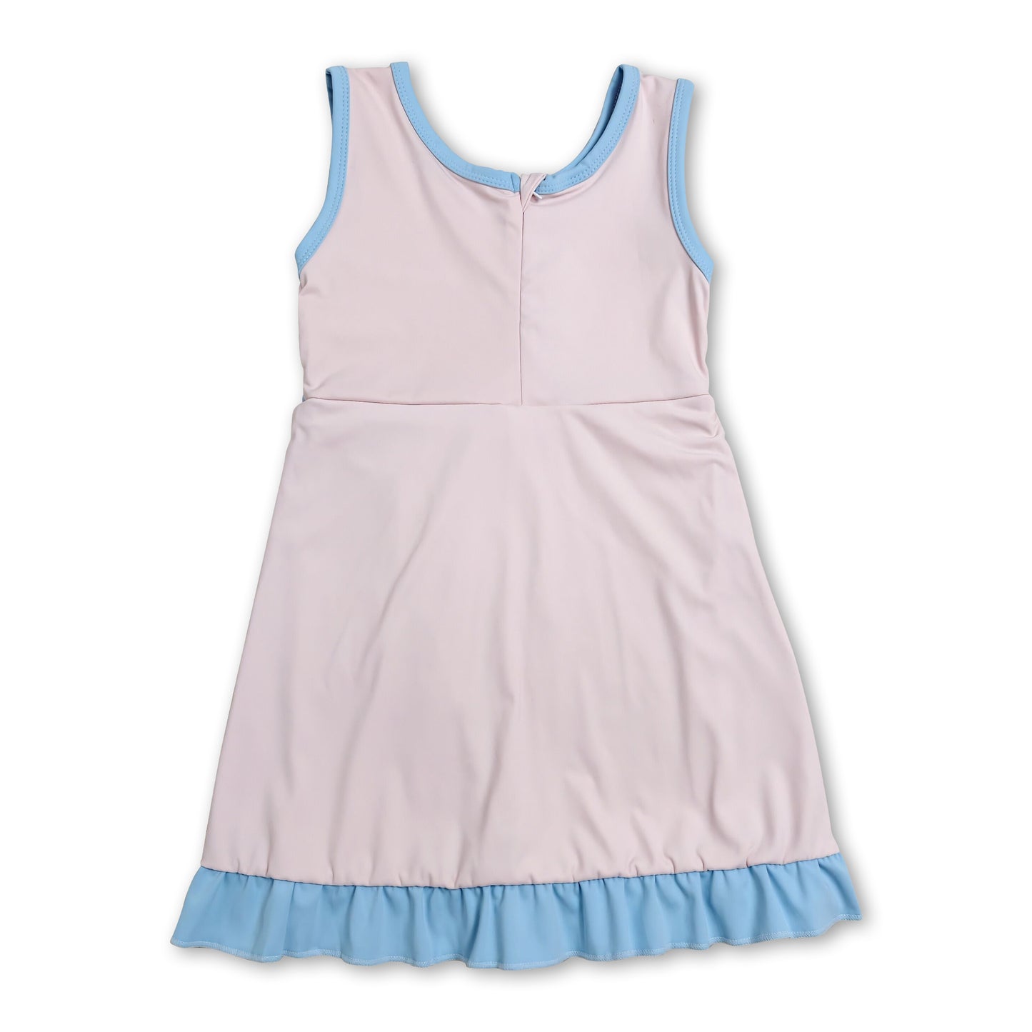 Sleeveless light pink scallop kids girls athletic dress