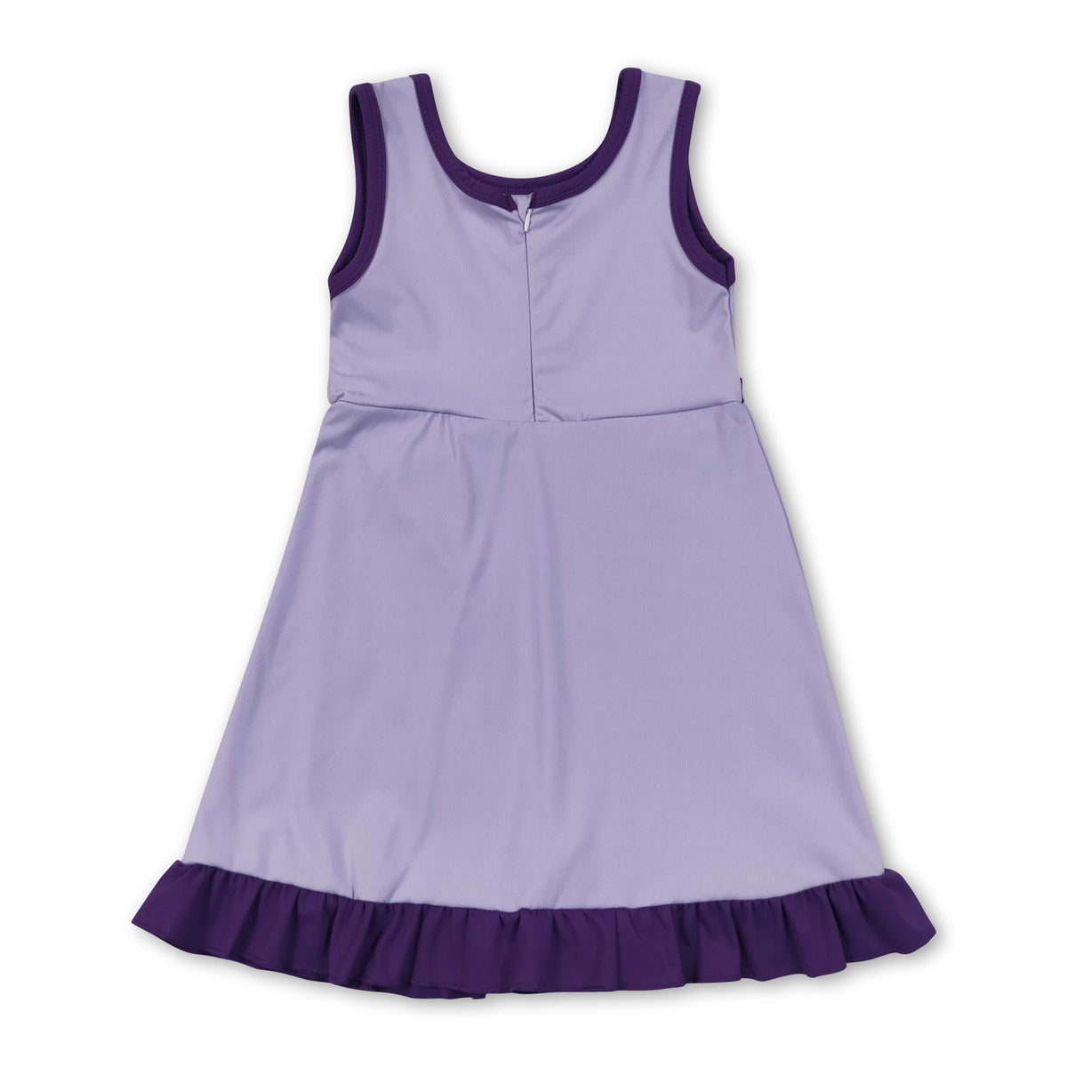 Sleeveless lavender purple ruffle girls athletic dress