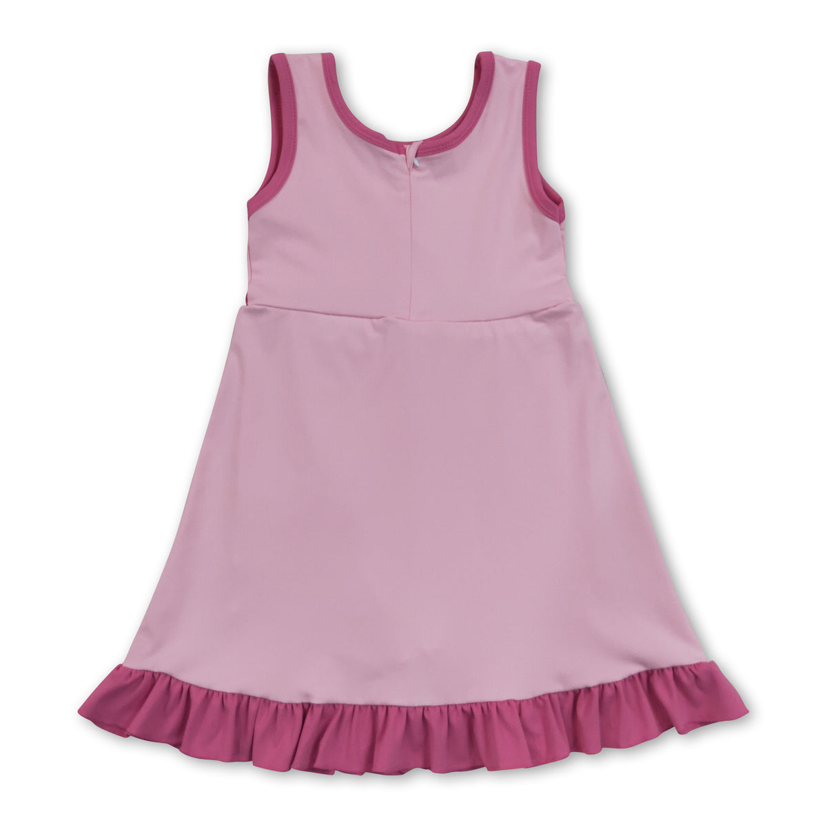 Sleeveless hot pink ruffle girls athletic dresses