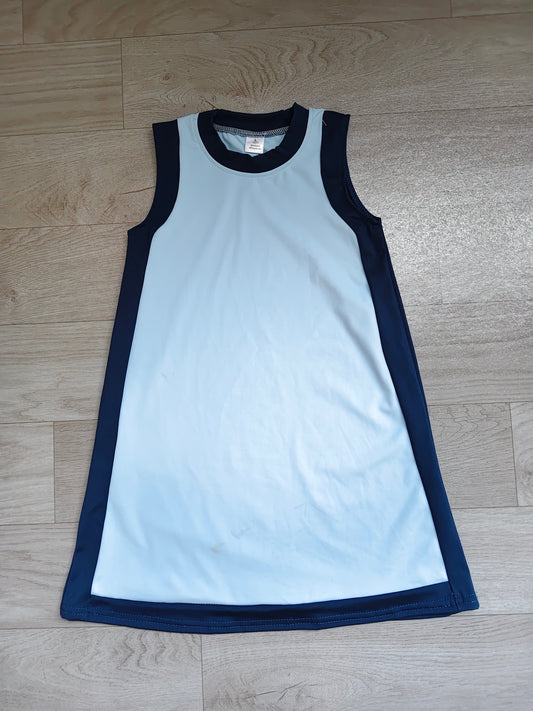 Sleeveless light blue navy kids girls athletic dresses