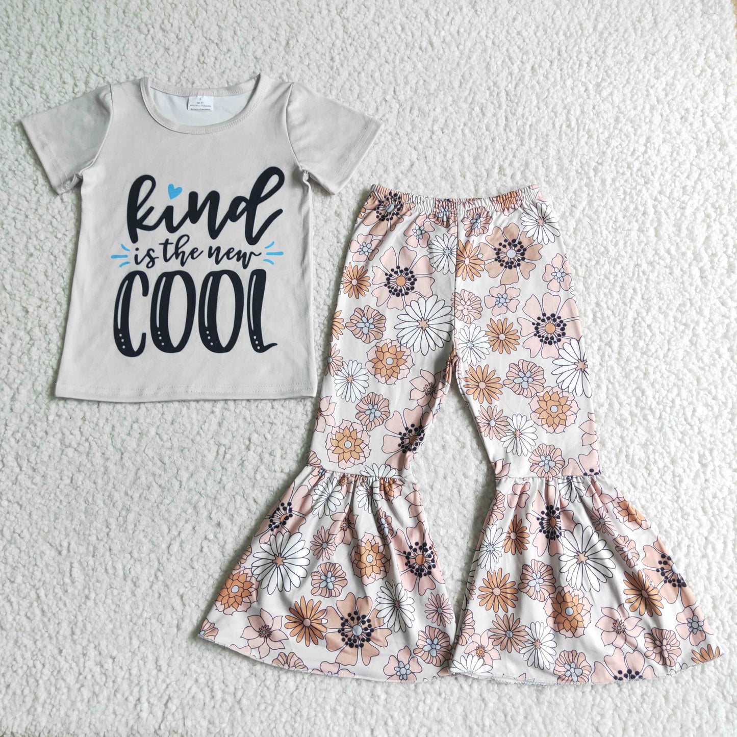 Kind is the new cool baby girls floral outfits