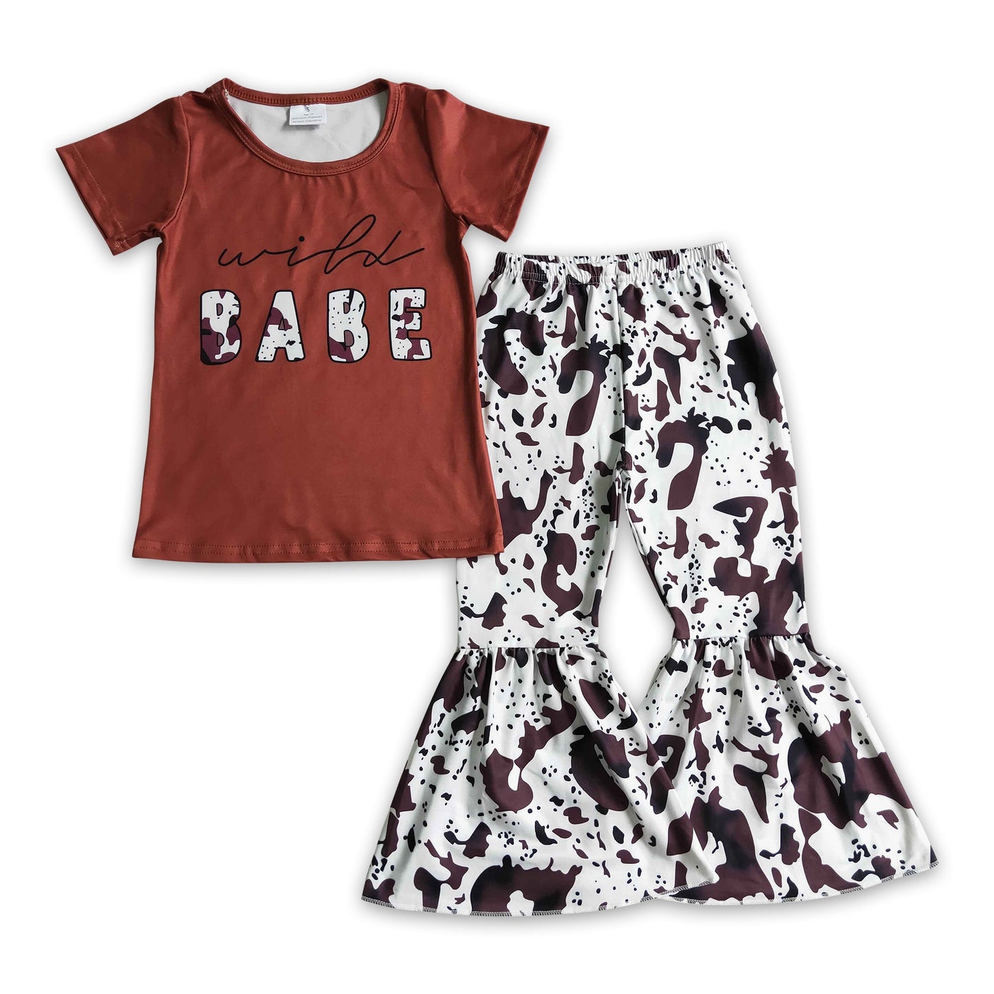 Wild babe shirt cow bell bottom pants girls western outfits