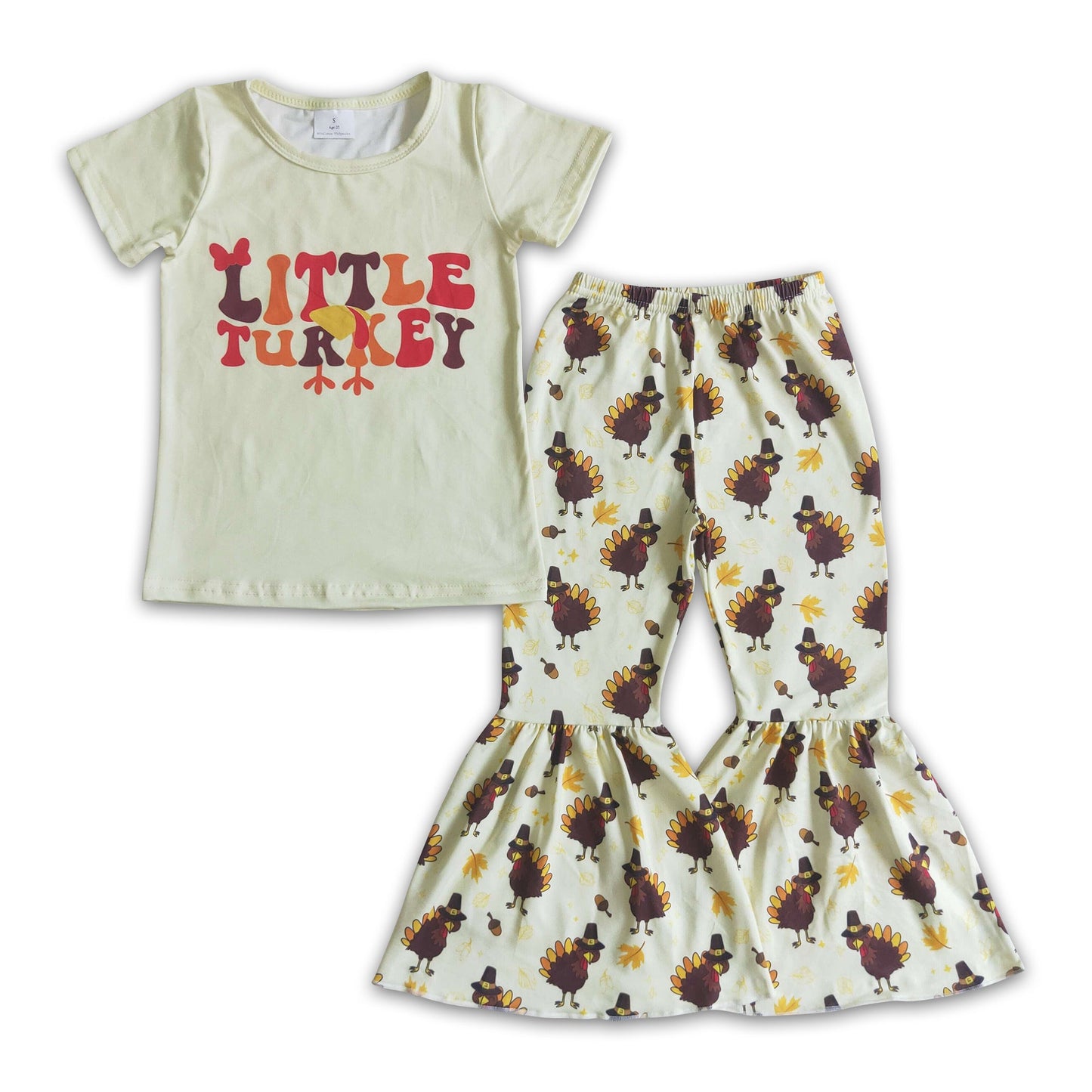 Little turkey kids girls Thanksgiving clothing set