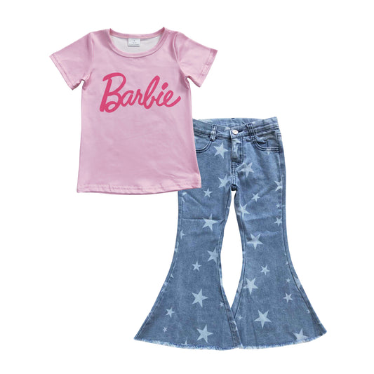 Pink party girl shirt stars jeans baby kids clothing