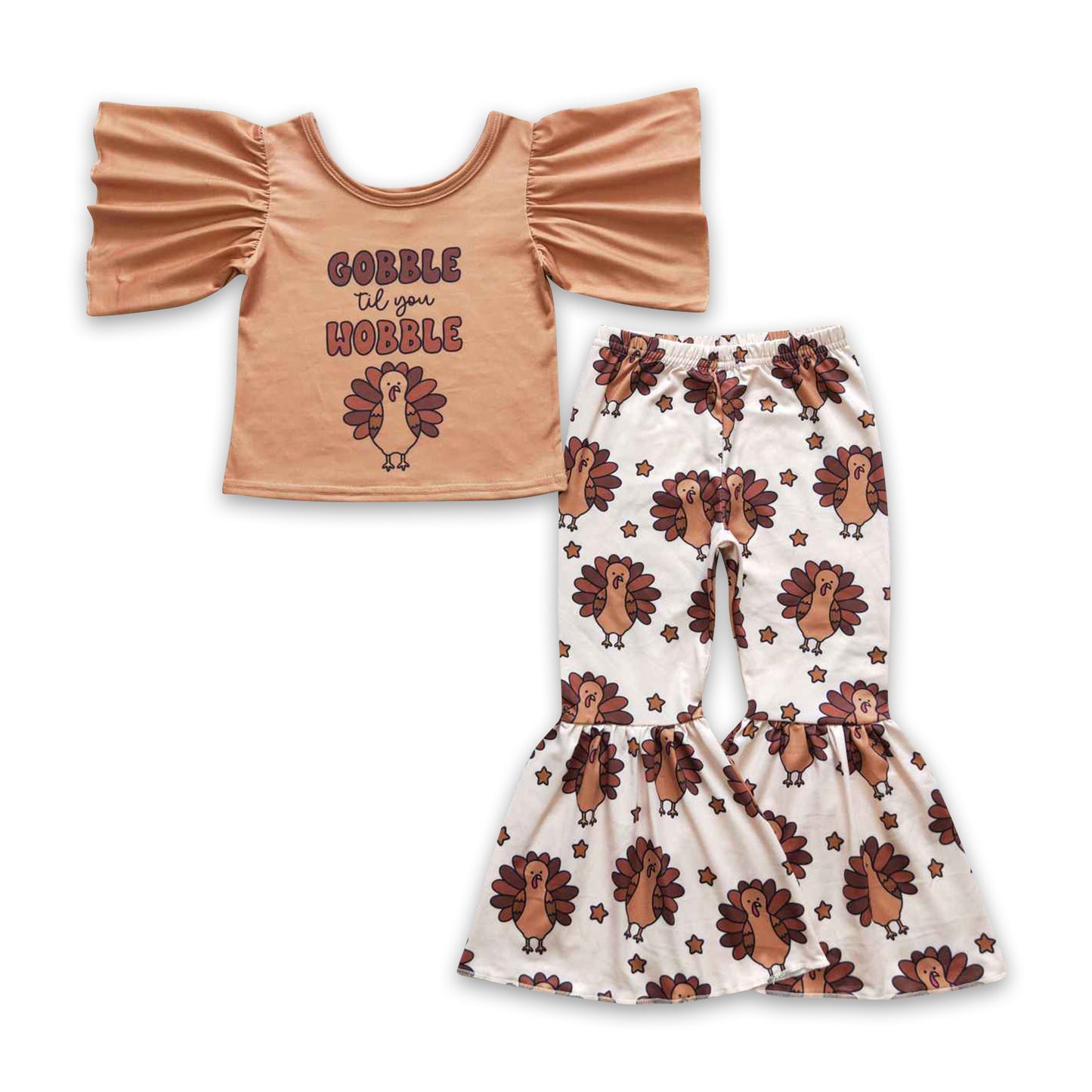 Gooble til you wobble turkey girls Thanksgiving clothes