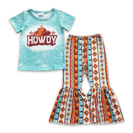 Howdy hat top bell bottom pants western girls clothes