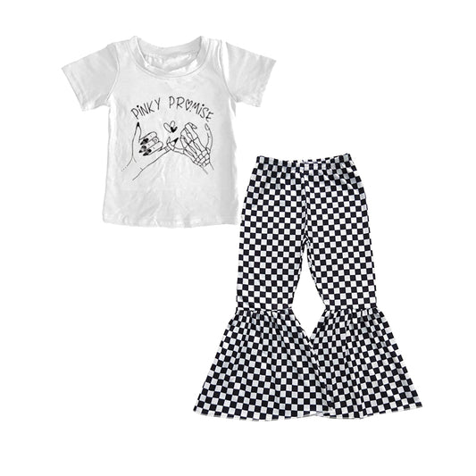 Pinky promise top plaid pants kids girls clothes