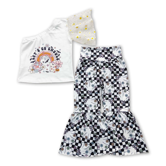 Let's go chouls ghost floral baby girls clothing