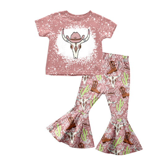 Bull skull bleached top boots cactus pants girls clothes