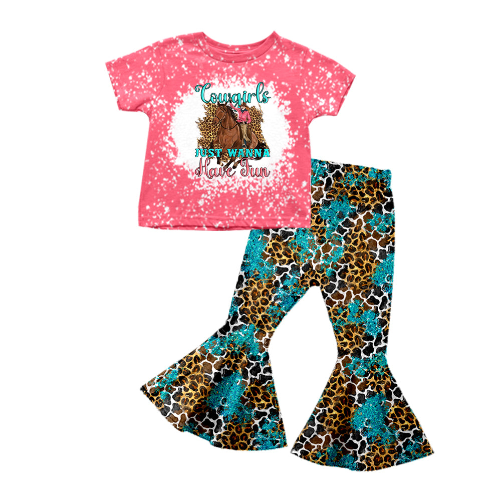 Cowgirls just wanna have fun leopard children clothes